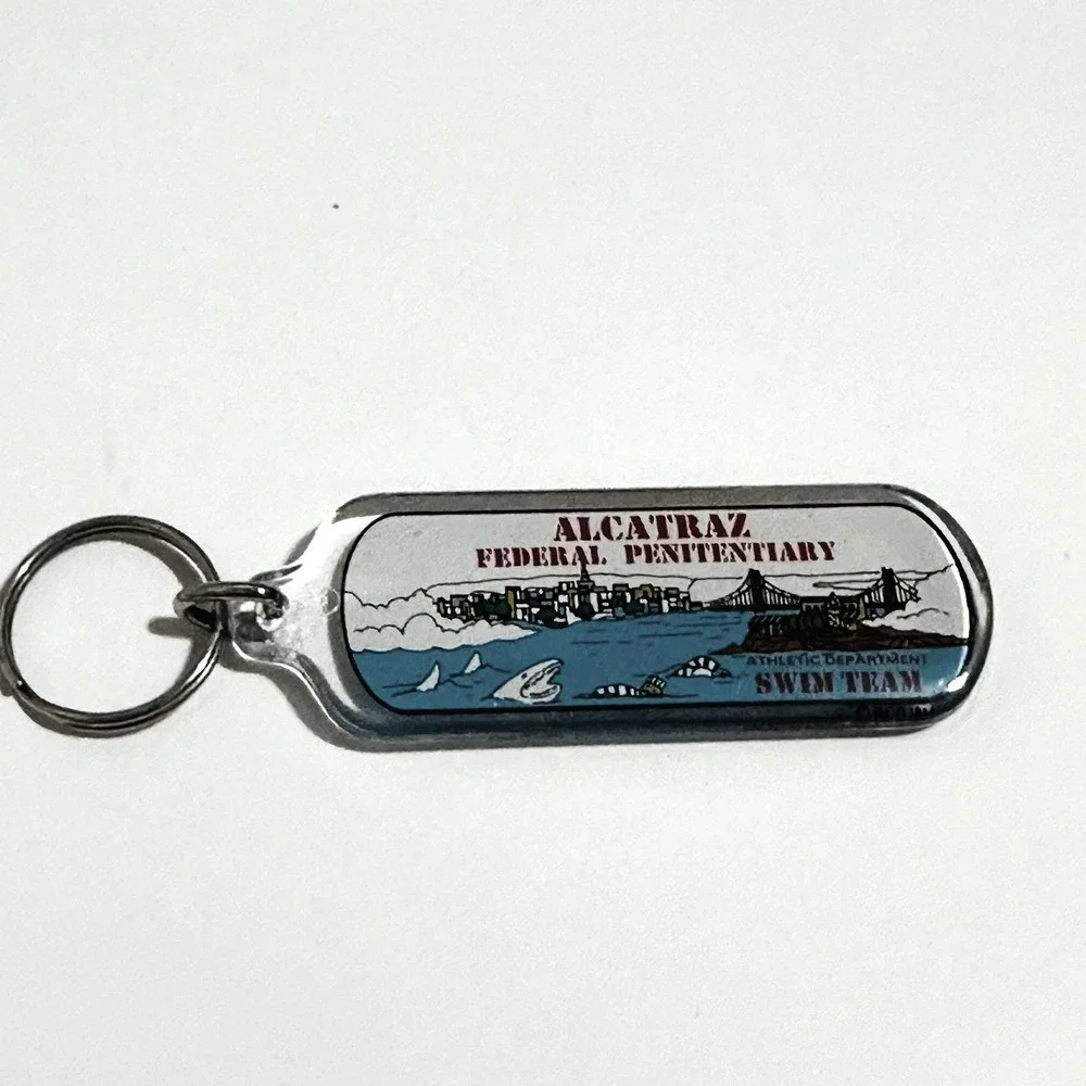 Alcatraz Swim Team Keychain‎ Unisex OS Blue Excellent Vintage Souvenir